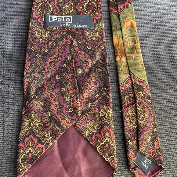 Polo Ralph Lauren Equestrian Hunt Scene Vintage Horse & Rider Design - Picture 3 of 6